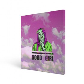 Холст квадратный с принтом GOOD GIRL в Петрозаводске, 100% ПВХ |  | bad guy | billi | billie | billie eilish | billy | eilish | pink | retrowave | vaporwave | vhs | айлиш | беляш | били | били айлиш | билли айлиш | биляш | вхс | певица | розовый