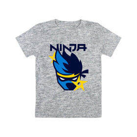 Детская футболка хлопок с принтом FORTNITE NINJA в Петрозаводске, 100% хлопок | круглый вырез горловины, полуприлегающий силуэт, длина до линии бедер | chapter 2 | fortnite | fortnite ninja | ninja | игры | ниндзя | нинзя | сюрекен | фортнайт
