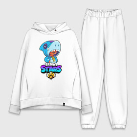 Женский костюм хлопок Oversize с принтом BRAWL STARS LEON SHARK в Петрозаводске,  |  | brawl stars | bull | colt | crow | leon | leon shark | shark | stars | акула | берли | ворон | динамайк | кольт | леон | леон акула | нита | спайк | шелли | эль примо