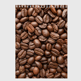 Скетчбук с принтом Coffee в Петрозаводске, 100% бумага
 | 48 листов, плотность листов — 100 г/м2, плотность картонной обложки — 250 г/м2. Листы скреплены сверху удобной пружинной спиралью | cofe | coffe | coffee | кофе | кофеин