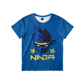 Детская футболка 3D с принтом FORTNITE NINJA в Петрозаводске, 100% гипоаллергенный полиэфир | прямой крой, круглый вырез горловины, длина до линии бедер, чуть спущенное плечо, ткань немного тянется | fnchap2 | fortnite | fortnite 2 | fortnite x | marshmello | ninja | ninja hyper streamer | ninja streamer | streamer | tyler blevins | маршмелло | ниндзя | фортнайт | фортнайт 2 | фортнайт глава 2
