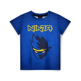 Детская футболка 3D с принтом FORTNITE NINJA в Петрозаводске, 100% гипоаллергенный полиэфир | прямой крой, круглый вырез горловины, длина до линии бедер, чуть спущенное плечо, ткань немного тянется | fnchap2 | fortnite | fortnite 2 | fortnite x | marshmello | ninja | ninja hyper streamer | ninja streamer | streamer | tyler blevins | маршмелло | ниндзя | фортнайт | фортнайт 2 | фортнайт глава 2