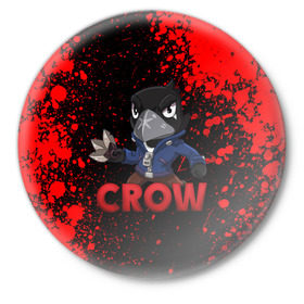 Значок с принтом Brawl Stars CROW в Петрозаводске,  металл | круглая форма, металлическая застежка в виде булавки | brawl | brawl stars | crow | leon | stars | бравл | бравл старс | браво старс | ворон | ворона | игра | компьютерная | кров | леон | онлайн | старс