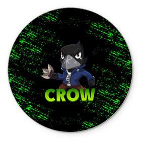 Коврик для мышки круглый с принтом Brawl Stars CROW в Петрозаводске, резина и полиэстер | круглая форма, изображение наносится на всю лицевую часть | Тематика изображения на принте: brawl | brawl stars | crow | leon | stars | бравл | бравл старс | браво старс | ворон | ворона | игра | компьютерная | кров | леон | онлайн | старс