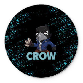 Коврик для мышки круглый с принтом Brawl Stars CROW в Петрозаводске, резина и полиэстер | круглая форма, изображение наносится на всю лицевую часть | brawl | brawl stars | crow | leon | stars | бравл | бравл старс | браво старс | ворон | ворона | игра | компьютерная | кров | леон | онлайн | старс