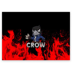 Поздравительная открытка с принтом Brawl Stars CROW в Петрозаводске, 100% бумага | плотность бумаги 280 г/м2, матовая, на обратной стороне линовка и место для марки
 | brawl | brawl stars | crow | leon | stars | бравл | бравл старс | браво старс | ворон | ворона | игра | компьютерная | кров | леон | онлайн | старс