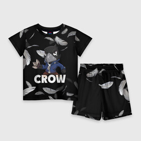 Детский костюм с шортами 3D с принтом Brawl Stars CROW в Петрозаводске,  |  | brawl | brawl stars | crow | leon | stars | бравл | бравл старс | браво старс | ворон | ворона | игра | компьютерная | кров | леон | онлайн | старс