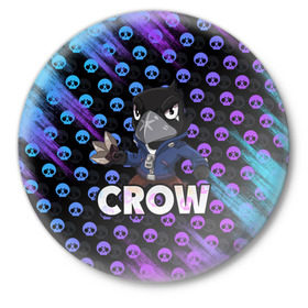 Значок с принтом Brawl Stars CROW в Петрозаводске,  металл | круглая форма, металлическая застежка в виде булавки | brawl | brawl stars | crow | leon | stars | бравл | бравл старс | браво старс | ворон | ворона | игра | компьютерная | кров | леон | онлайн | старс