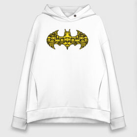 Женское худи Oversize хлопок с принтом Batman logo в Петрозаводске, френч-терри — 70% хлопок, 30% полиэстер. Мягкий теплый начес внутри —100% хлопок | боковые карманы, эластичные манжеты и нижняя кромка, капюшон на магнитной кнопке | bat man | batman | batman comics | caped crusader | comics | dark knight | shtatjl | бетмен | брюс уэйн | бэт мен | бэтмен | тёмный рыцарь