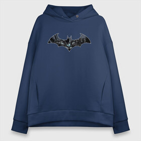 Женское худи Oversize хлопок с принтом Batman в Петрозаводске, френч-терри — 70% хлопок, 30% полиэстер. Мягкий теплый начес внутри —100% хлопок | боковые карманы, эластичные манжеты и нижняя кромка, капюшон на магнитной кнопке | bat man | batman | batman comics | caped crusader | comics | dark knight | shtatjl | бетмен | брюс уэйн | бэт мен | бэтмен | тёмный рыцарь