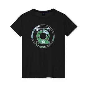 Женская футболка хлопок с принтом Green Lantern в Петрозаводске, 100% хлопок | прямой крой, круглый вырез горловины, длина до линии бедер, слегка спущенное плечо | dc | dc comics | green lantern | shtatjl | зеленый фонарь