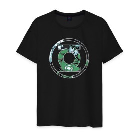 Мужская футболка хлопок с принтом Green Lantern в Петрозаводске, 100% хлопок | прямой крой, круглый вырез горловины, длина до линии бедер, слегка спущенное плечо. | dc | dc comics | green lantern | shtatjl | зеленый фонарь