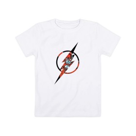 Детская футболка хлопок с принтом Flash в Петрозаводске, 100% хлопок | круглый вырез горловины, полуприлегающий силуэт, длина до линии бедер | barry allen | flash | shtatflash | барри аллен | флеш | флэш