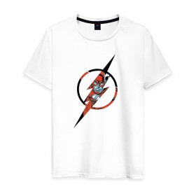 Мужская футболка хлопок с принтом Flash в Петрозаводске, 100% хлопок | прямой крой, круглый вырез горловины, длина до линии бедер, слегка спущенное плечо. | barry allen | flash | shtatflash | барри аллен | флеш | флэш