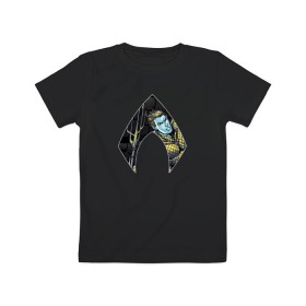 Детская футболка хлопок с принтом Aquaman в Петрозаводске, 100% хлопок | круглый вырез горловины, полуприлегающий силуэт, длина до линии бедер | aquaman | arthur curry | dc | dc comics | shtatjl | аквамен | артур карри