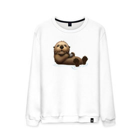 Мужской свитшот хлопок с принтом Otter emoji в Петрозаводске, 100% хлопок |  | 