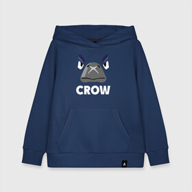 Детская толстовка хлопок с принтом Brawl Stars CROW в Петрозаводске, 100% хлопок | Круглый горловой вырез, эластичные манжеты, пояс, капюшен | brawl | brawl stars | crow | leon | stars | бравл | бравл старс | браво старс | ворон | ворона | игра | компьютерная | костюм | кофта | кров | леон | онлайн | старс