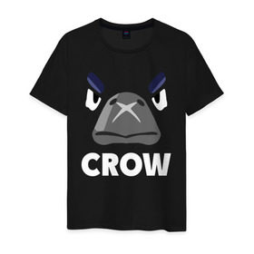 Мужская футболка хлопок с принтом Brawl Stars CROW в Петрозаводске, 100% хлопок | прямой крой, круглый вырез горловины, длина до линии бедер, слегка спущенное плечо. | Тематика изображения на принте: brawl | brawl stars | crow | leon | stars | бравл | бравл старс | браво старс | ворон | ворона | игра | компьютерная | костюм | кофта | кров | леон | онлайн | старс