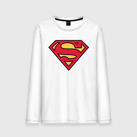 Мужской лонгслив хлопок с принтом Superman logo в Петрозаводске, 100% хлопок |  | clark kent | superman | кларк кент | супермен | супермэн