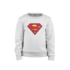 Детский свитшот хлопок с принтом Superman logo в Петрозаводске, 100% хлопок | круглый вырез горловины, эластичные манжеты, пояс и воротник | clark kent | superman | кларк кент | супермен | супермэн