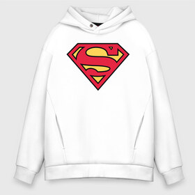 Мужское худи Oversize хлопок с принтом Superman logo в Петрозаводске, френч-терри — 70% хлопок, 30% полиэстер. Мягкий теплый начес внутри —100% хлопок | боковые карманы, эластичные манжеты и нижняя кромка, капюшон на магнитной кнопке | clark kent | superman | кларк кент | супермен | супермэн