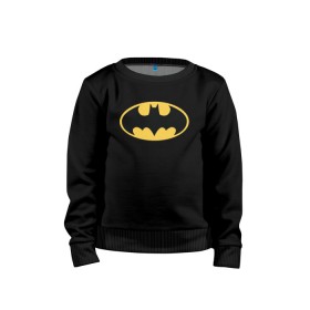 Детский свитшот хлопок с принтом Batman logo в Петрозаводске, 100% хлопок | круглый вырез горловины, эластичные манжеты, пояс и воротник | bat man | batman | batman comics | caped crusader | comics | dark knight | бетмен | брюс уэйн | бэт мен | бэтмен | тёмный рыцарь