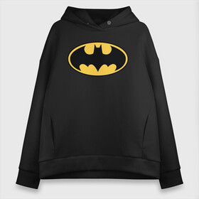 Женское худи Oversize хлопок с принтом Batman logo в Петрозаводске, френч-терри — 70% хлопок, 30% полиэстер. Мягкий теплый начес внутри —100% хлопок | боковые карманы, эластичные манжеты и нижняя кромка, капюшон на магнитной кнопке | bat man | batman | batman comics | caped crusader | comics | dark knight | бетмен | брюс уэйн | бэт мен | бэтмен | тёмный рыцарь