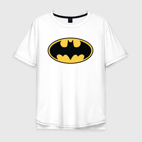 Мужская футболка хлопок Oversize с принтом Batman logo в Петрозаводске, 100% хлопок | свободный крой, круглый ворот, “спинка” длиннее передней части | Тематика изображения на принте: bat man | batman | batman comics | caped crusader | comics | dark knight | бетмен | брюс уэйн | бэт мен | бэтмен | тёмный рыцарь