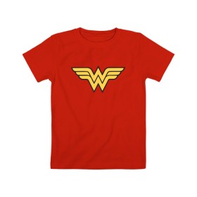 Детская футболка хлопок с принтом Wonder Woman в Петрозаводске, 100% хлопок | круглый вырез горловины, полуприлегающий силуэт, длина до линии бедер | Тематика изображения на принте: dc | dc comics | diana prince | wonder woman | вандер вуман | вондер вуман | диана принс | супер женщина | чудо женщина