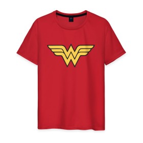 Мужская футболка хлопок с принтом Wonder Woman в Петрозаводске, 100% хлопок | прямой крой, круглый вырез горловины, длина до линии бедер, слегка спущенное плечо. | dc | dc comics | diana prince | wonder woman | вандер вуман | вондер вуман | диана принс | супер женщина | чудо женщина