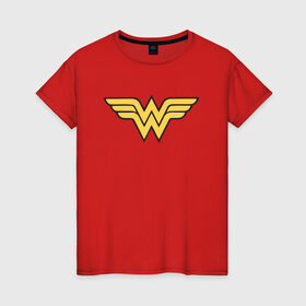 Женская футболка хлопок с принтом Wonder Woman в Петрозаводске, 100% хлопок | прямой крой, круглый вырез горловины, длина до линии бедер, слегка спущенное плечо | dc | dc comics | diana prince | wonder woman | вандер вуман | вондер вуман | диана принс | супер женщина | чудо женщина