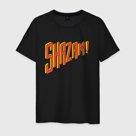 Мужская футболка хлопок с принтом Shazam в Петрозаводске, 100% хлопок | прямой крой, круглый вырез горловины, длина до линии бедер, слегка спущенное плечо. | dc | dc comics | shazam | shtatjl | шазам
