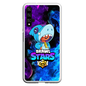 Чехол для Honor 20 с принтом BRAWL STARS LEON SHARK в Петрозаводске, Силикон | Область печати: задняя сторона чехла, без боковых панелей | Тематика изображения на принте: 8 bit | 8 бит | bibi | brawl stars | bull | coach mike | colt | crow | evil gene | gale | gene | leon | leon shark | max | mecha crow | mortis | mr.p | nani | phoenix | sally leon | sandy | shark | spike | sprout | stars | tara