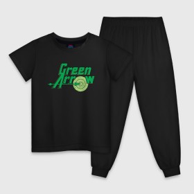 Детская пижама хлопок с принтом Green Arrow в Петрозаводске, 100% хлопок |  брюки и футболка прямого кроя, без карманов, на брюках мягкая резинка на поясе и по низу штанин
 | Тематика изображения на принте: dc | dc comics | green arrow | shtatjl | зелёная стрела