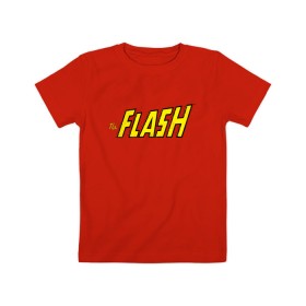 Детская футболка хлопок с принтом The Flash в Петрозаводске, 100% хлопок | круглый вырез горловины, полуприлегающий силуэт, длина до линии бедер | Тематика изображения на принте: barry allen | dc | dc comics | flash | shtatflash | барри аллен | флеш | флэш
