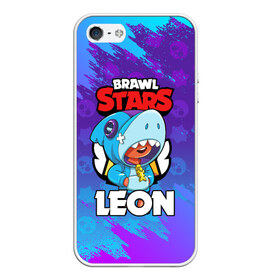 Чехол для iPhone 5/5S матовый с принтом BRAWL STARS LEON SHARK в Петрозаводске, Силикон | Область печати: задняя сторона чехла, без боковых панелей | 8 bit | 8 бит | brawl stars | bull | colt | crow | leon | leon shark | shark | stars | акула | берли | ворон | динамайк | кольт | леон | леон акула | нита | спайк | шелли | эль примо