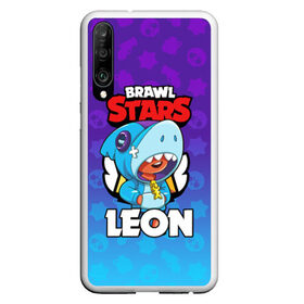 Чехол для Honor P30 с принтом BRAWL STARS LEON SHARK в Петрозаводске, Силикон | Область печати: задняя сторона чехла, без боковых панелей | 8 bit | 8 бит | brawl stars | bull | colt | crow | leon | leon shark | shark | stars | акула | берли | ворон | динамайк | кольт | леон | леон акула | нита | спайк | шелли | эль примо