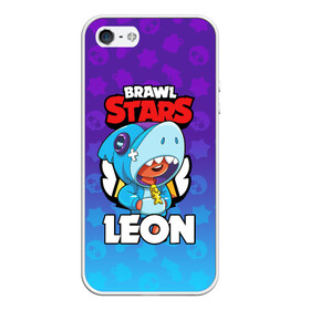 Чехол для iPhone 5/5S матовый с принтом BRAWL STARS LEON SHARK в Петрозаводске, Силикон | Область печати: задняя сторона чехла, без боковых панелей | 8 bit | 8 бит | brawl stars | bull | colt | crow | leon | leon shark | shark | stars | акула | берли | ворон | динамайк | кольт | леон | леон акула | нита | спайк | шелли | эль примо