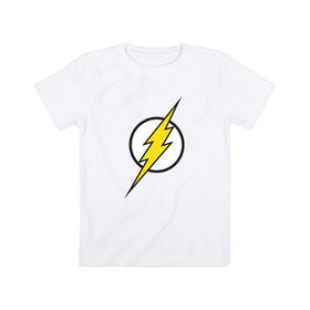 Детская футболка хлопок с принтом Flash в Петрозаводске, 100% хлопок | круглый вырез горловины, полуприлегающий силуэт, длина до линии бедер | barry allen | dc | dc comics | flash | барри аллен | флеш | флэш