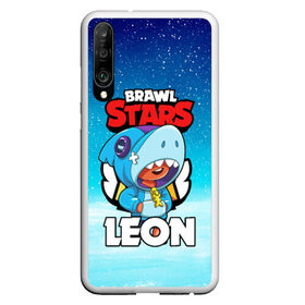 Чехол для Honor P30 с принтом BRAWL STARS LEON SHARK в Петрозаводске, Силикон | Область печати: задняя сторона чехла, без боковых панелей | 8 bit | 8 бит | brawl stars | bull | colt | crow | leon | leon shark | shark | stars | акула | берли | ворон | динамайк | кольт | леон | леон акула | нита | спайк | шелли | эль примо