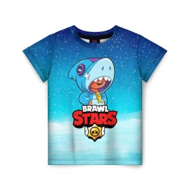 Детская футболка 3D с принтом BRAWL STARS LEON SHARK в Петрозаводске, 100% гипоаллергенный полиэфир | прямой крой, круглый вырез горловины, длина до линии бедер, чуть спущенное плечо, ткань немного тянется | 8 bit | 8 бит | brawl stars | bull | colt | crow | leon | leon shark | shark | stars | акула | берли | ворон | динамайк | кольт | леон | леон акула | нита | спайк | шелли | эль примо