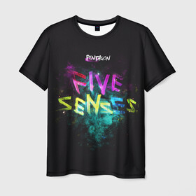 Мужская футболка 3D с принтом Five Senses в Петрозаводске, 100% полиэфир | прямой крой, круглый вырез горловины, длина до линии бедер | five senses | hongseok | jinho | kino | pentagon | ptg | shinwon | wooseok | yan an | yeo one | yuto | ёвон | идон | йенан | кино | усок | хонсок | чжинхо | шинвон | юто