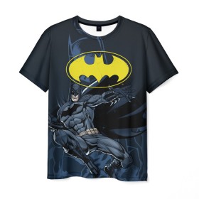 Мужская футболка 3D с принтом Batman в Петрозаводске, 100% полиэфир | прямой крой, круглый вырез горловины, длина до линии бедер | bat man | batman | batman comics | caped crusader | comics | dark knight | бетмен | брюс уэйн | бэт мен | бэтмен | тёмный рыцарь