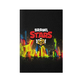 Обложка для паспорта матовая кожа с принтом BRAWL STARS в Петрозаводске, натуральная матовая кожа | размер 19,3 х 13,7 см; прозрачные пластиковые крепления | android | brawl stars | crow | games | leon | mobile game | stars | бравл старс | ворон | игры | леон | мобильные игры