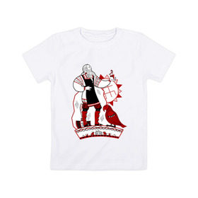 Детская футболка хлопок с принтом Сварог небесный Кузнец в Петрозаводске, 100% хлопок | круглый вырез горловины, полуприлегающий силуэт, длина до линии бедер | кирин | родноверы | родные боги | сварог | славяне