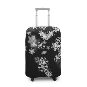 Чехол для чемодана 3D с принтом Волшебство Нового года в Петрозаводске, 86% полиэфир, 14% спандекс | двустороннее нанесение принта, прорези для ручек и колес | bells | christmas | claus | jingle | merry | santa | vevo | год | дед | клаус | мороз | новый | олени | олень | рождество | санта | снеговик | снежинки | узор