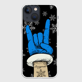 Чехол для iPhone 13 mini с принтом Рок Снегурочка в Петрозаводске,  |  | happy new year | santa | дед мороз | каникулы | мороз | новогодний свитер | новый год | оливье | праздник | рождество | санта клаус | свитер новогодний | снег | снегурочка | снежинки