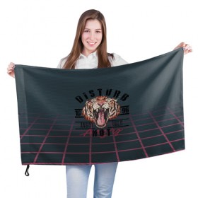 Флаг 3D с принтом Злой тигр Angry Tiger в Петрозаводске, 100% полиэстер | плотность ткани — 95 г/м2, размер — 67 х 109 см. Принт наносится с одной стороны | 1996 | агрессивный | большая кошка | голова | злой | клыки | кошка | крупная кошка | лев | тигр