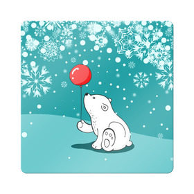 Магнит виниловый Квадрат с принтом North bear в Петрозаводске, полимерный материал с магнитным слоем | размер 9*9 см, закругленные углы | happy new year | santa | дед мороз | каникулы | мороз | новогодний свитер | новый год | оливье | праздник | рождество | санта клаус | свитер новогодний | снег | снегурочка | снежинки