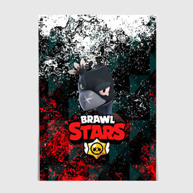 Постер с принтом BRAWL STARS CROW в Петрозаводске, 100% бумага
 | бумага, плотность 150 мг. Матовая, но за счет высокого коэффициента гладкости имеет небольшой блеск и дает на свету блики, но в отличии от глянцевой бумаги не покрыта лаком | android | brawl stars | crow | games | leon | mobile game | stars | бравл старс | ворон | игры | леон | мобильные игры